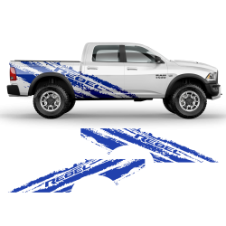 SCRATCHED REBEL Side Graphic for Dodge RAM