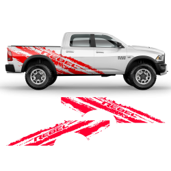 SCRATCHED REBEL Side Graphic for Dodge RAM