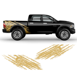 Skull Scratched side graphic for Dodge RAM (fit any truck)