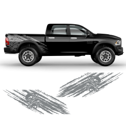 Skull Scratched side graphic for Dodge RAM (fit any truck)