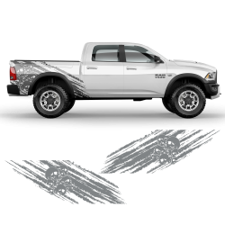 Skull Scratched side graphic for Dodge RAM (fit any truck)