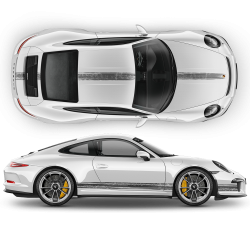 Scratched THIN Martini Racing stripes kit for Porsche Carrera / Cayman / Boxster