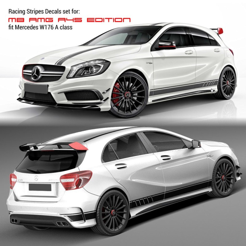 Mercedes W176 A Class AMG A45 Edition 1 Style Stripes Graphics