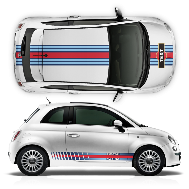 Martini Style Racing Stripes Set for Fiat 500