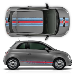 SCRATCHED MARTINI Style Racing STRIPES for Fiat 500