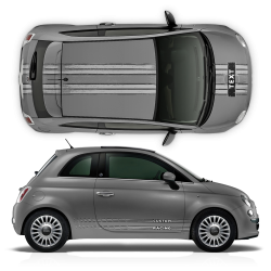 SCRATCHED MARTINI Style Racing STRIPES for Fiat 500