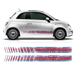 SCRATCHED MARTINI Style Racing STRIPES for Fiat 500