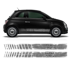 SCRATCHED MARTINI Style Racing STRIPES for Fiat 500