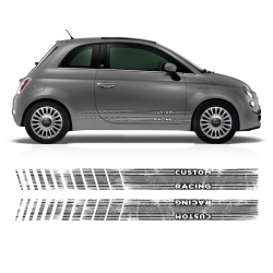 SCRATCHED MARTINI Style Racing STRIPES for Fiat 500