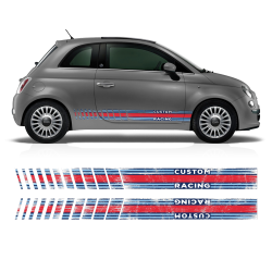 SCRATCHED MARTINI Style Racing STRIPES for Fiat 500