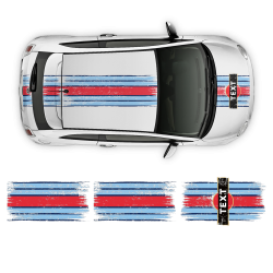 SCRATCHED MARTINI Style Racing STRIPES for Fiat 500