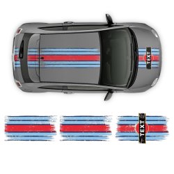 SCRATCHED MARTINI Style Racing STRIPES for Fiat 500