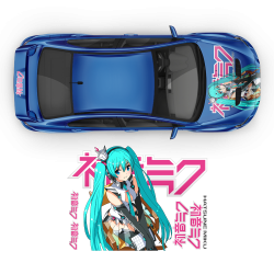Hatsune Miku (VOCALOID) Itasha Anime Style Graphic for any Car Hood