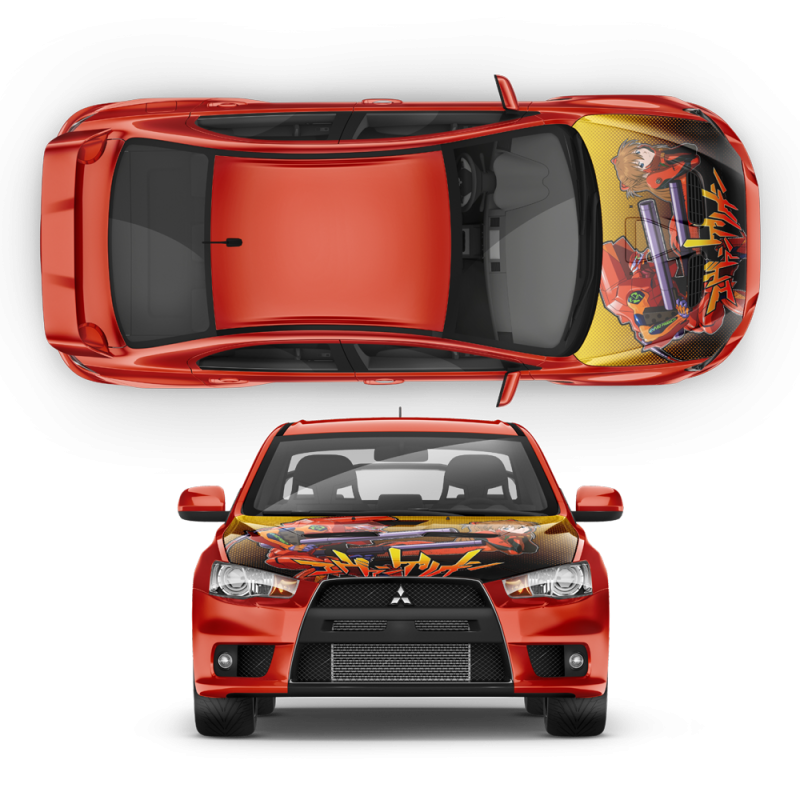 Asuka Langley (NEON GENESIS EVANGELION) Itasha Anime Style Graphic for any Car Hood