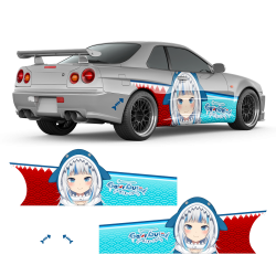 Gawr Gura (Hololive) Anime Style Decals for Any Car Body