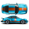 19' GULF Le Mans RACING STRIPES for Carrera 930 / 964