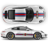 15' Martini Style Racing stripes for Carrera ( 1999 - 2021 )