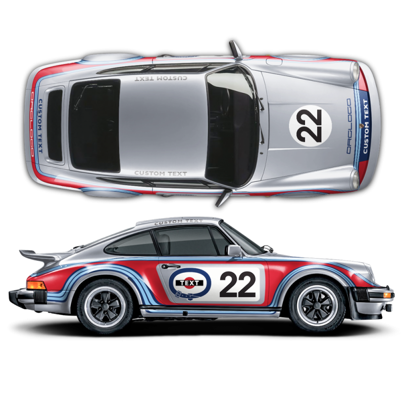 CLASSIC MARTINI Style Sides GRAPHIC SET for CARRERA 911 (930) 1975 - 1989