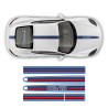 Martini Style THIN Racing stripes LOGO for Porsche Carrera / Cayman / Boxster