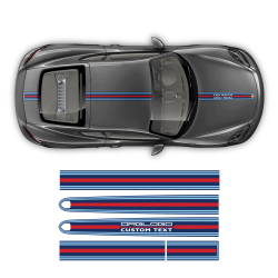 Martini Style THIN Racing stripes LOGO for Porsche Carrera / Cayman / Boxster