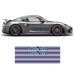 Martini Style THIN Racing stripes LOGO for Porsche Carrera / Cayman / Boxster