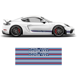 Martini Style THIN Racing stripes LOGO for Porsche Carrera / Cayman / Boxster