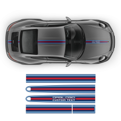 Martini Style THIN Racing stripes LOGO for Porsche Carrera / Cayman / Boxster