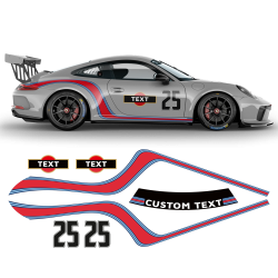 Curved Martini Side Stripes Graphic for Porsche Carrera / Carrera Turbo / Targa 2005 - 2021