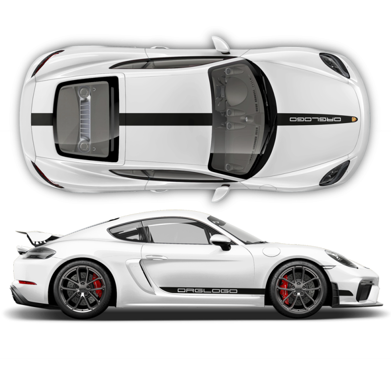 Racing Decals set in one color for Cayman / Boxster 2005 - 2020