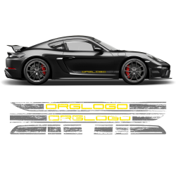 Scratched Two Colors Racing Stripes set Cayman / Boxster 2005 - 2020