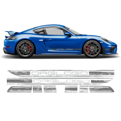 Scratched Two Colors Racing Stripes set Cayman / Boxster 2005 - 2020