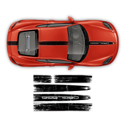 Scratched Two Colors Racing Stripes set Cayman / Boxster 2005 - 2020