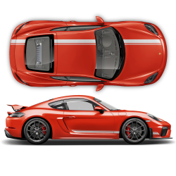 Asymmetrical Racing Stripes set for Cayman / Boxster 2005 - 2018