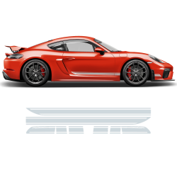 Asymmetrical Racing Stripes set for Cayman / Boxster 2005 - 2018