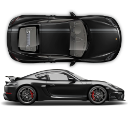 Asymmetrical Racing Stripes set for Cayman / Boxster 2005 - 2018