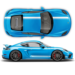 Asymmetrical Racing Stripes set for Cayman / Boxster 2005 - 2018