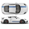 Asymmetrical Racing Stripes set for Cayman / Boxster 2005 - 2018