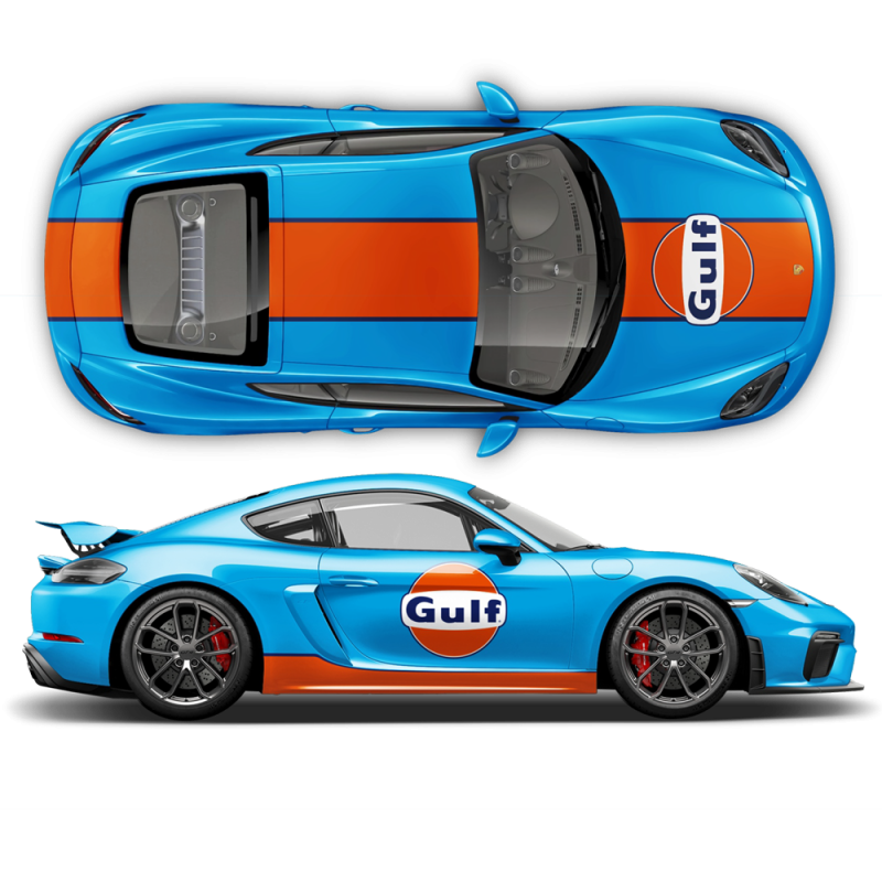 GULF Le Mans RACING STRIPES Set and logos Cayman / Boxster