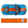 GULF Le Mans RACING STRIPES Set and logos Cayman / Boxster