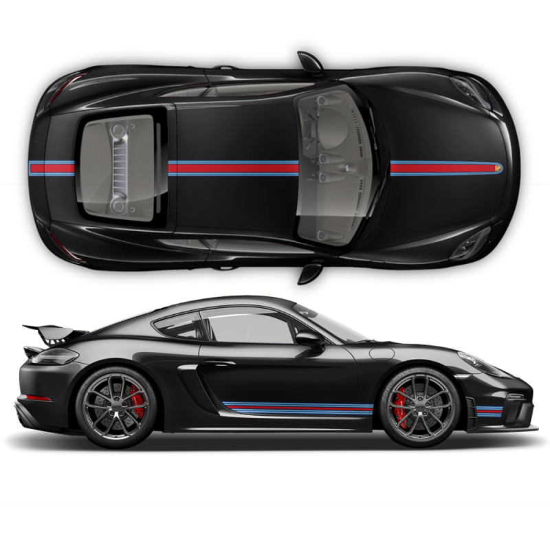 THIN Martini Racing stripes set for Porsche Cayman / Boxster