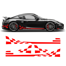 Checkered Side Graphic Design for Porsche Cayman / Boxster