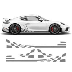 Checkered Side Graphic Design for Porsche Cayman / Boxster