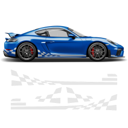 Checkered Side Graphic Design for Porsche Cayman / Boxster