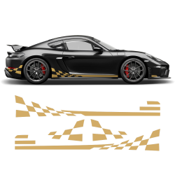 Checkered Side Graphic Design for Porsche Cayman / Boxster