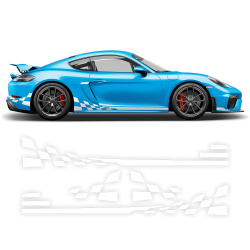 Checkered Side Graphic Design for Porsche Cayman / Boxster