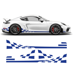 Checkered Side Graphic Design for Porsche Cayman / Boxster