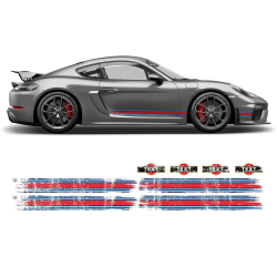 Scratched Martini Style Racing Stripes for Cayman / Boxster