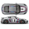 RETRO STYLE MARTINI RACING STRIPES SET for CAYMAN 2005 - 2021