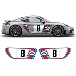 RETRO STYLE MARTINI RACING STRIPES SET for CAYMAN 2005 - 2021