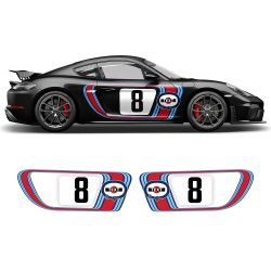 RETRO STYLE MARTINI RACING STRIPES SET for CAYMAN 2005 - 2021